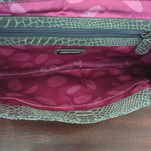 Perlina Leather Snakeskin Envelope Shoulder Bag Clutch - Picture 9 of 12